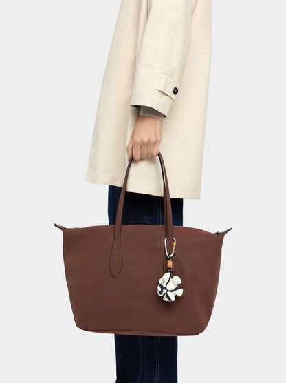 Shopper Bag With Soft Texture With Pendant