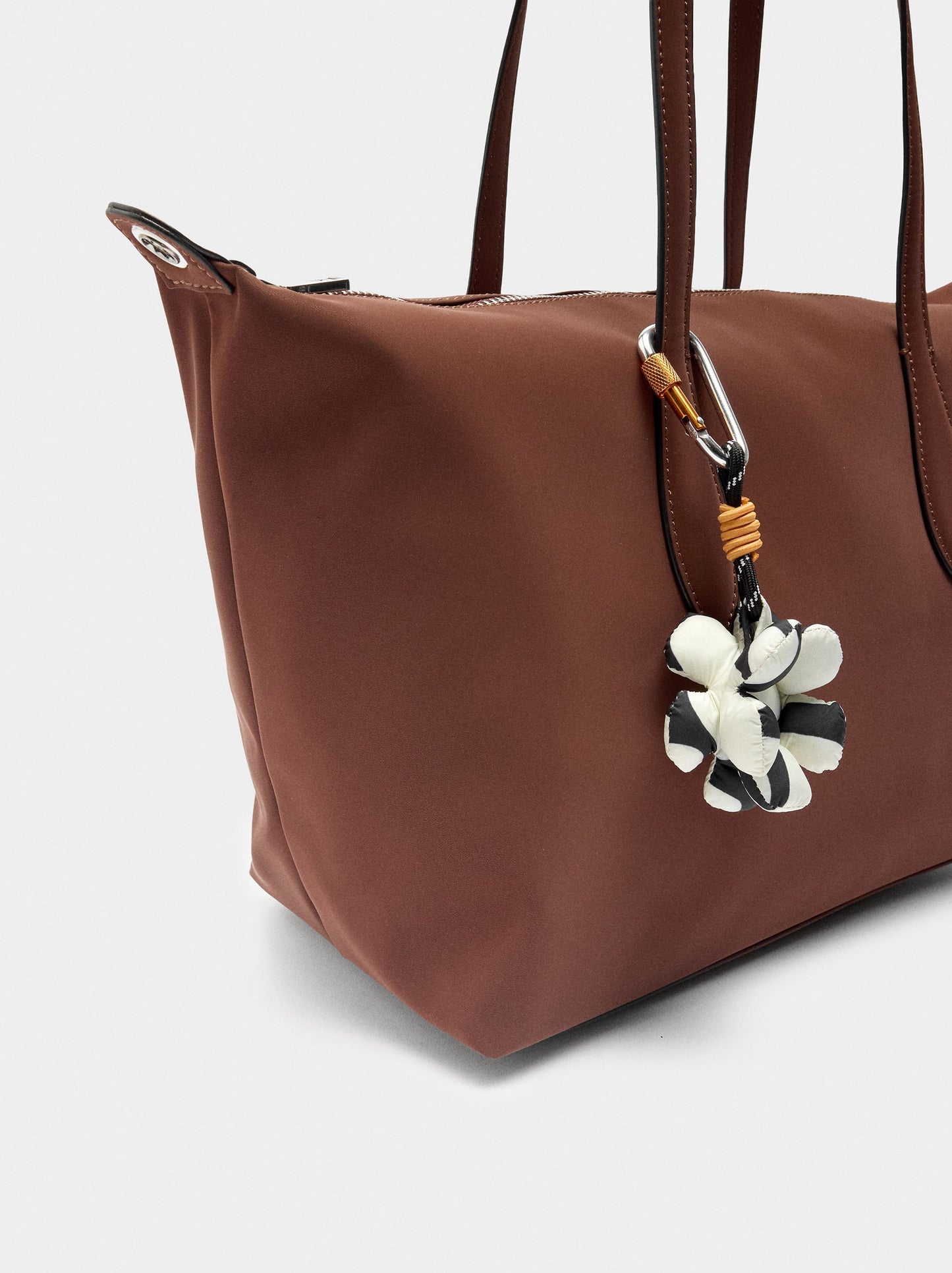 Shopper Bag With Soft Texture With Pendant