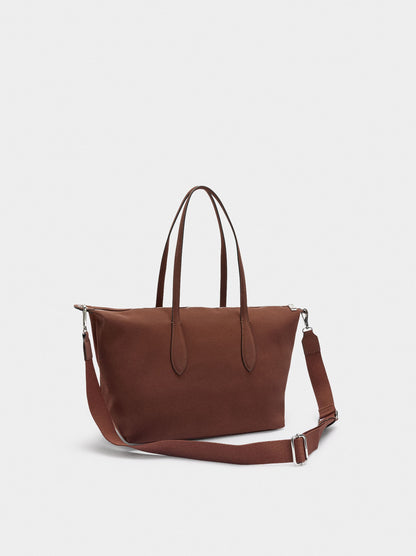 Shopper Bag With Soft Texture With Pendant