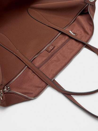 Shopper Bag With Soft Texture With Pendant