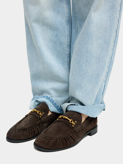 Leather Loafers With Buckle