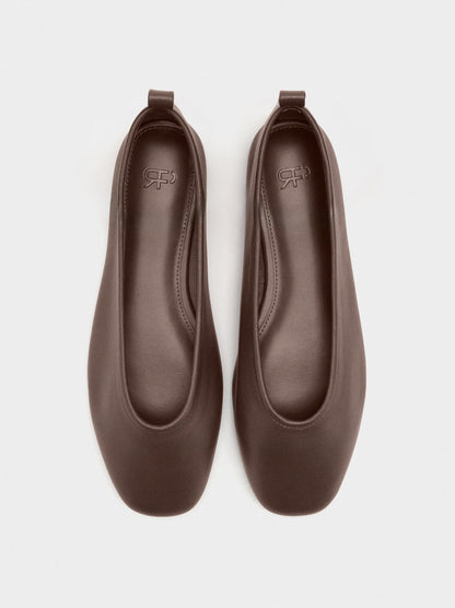 Leather Ballerinas With Strap And Buckle