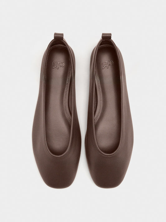 Leather Ballerinas With Strap And Buckle