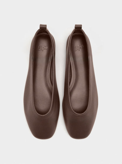Leather Ballerinas With Strap And Buckle