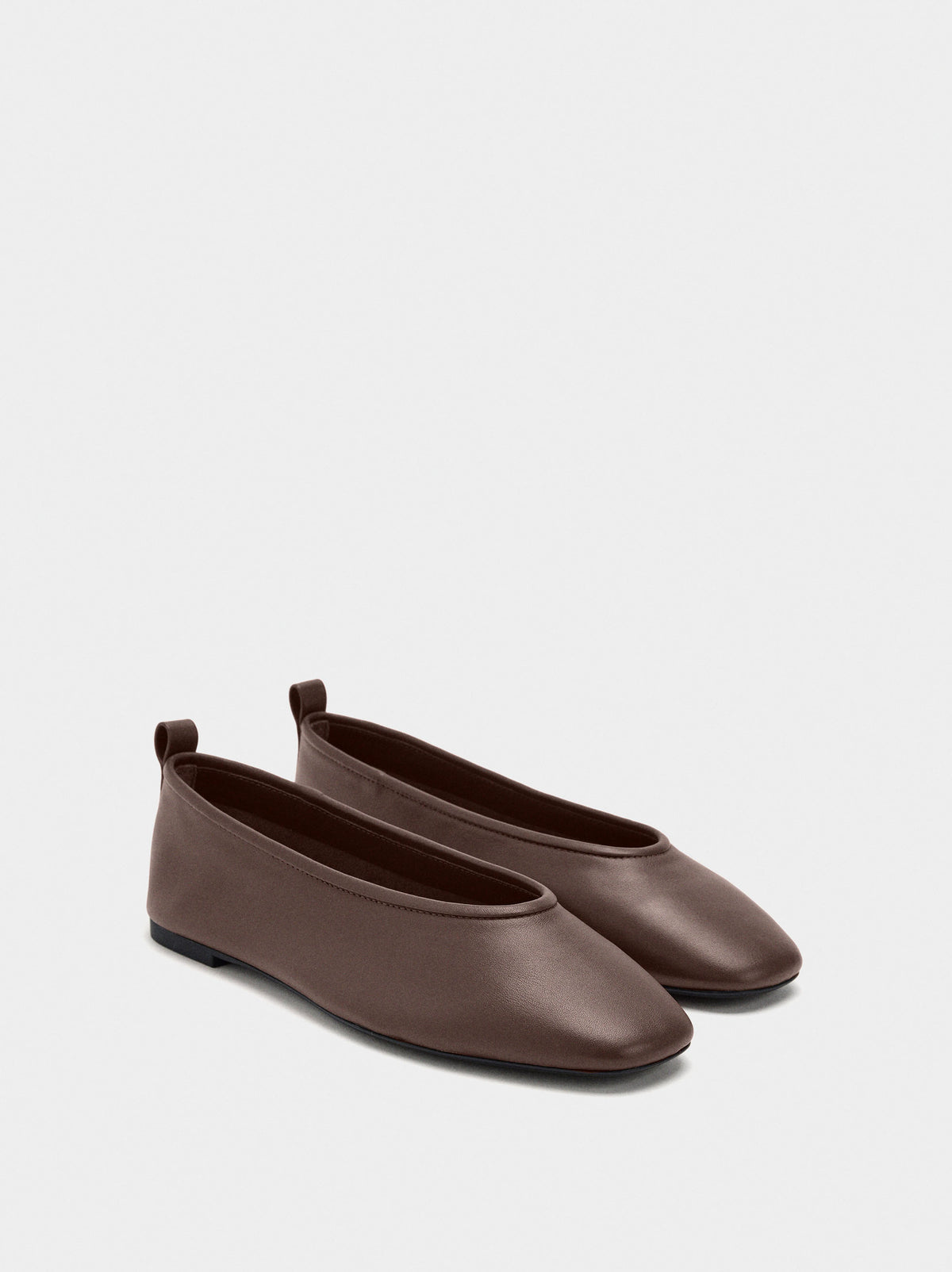 Leather Ballerinas With Strap And Buckle