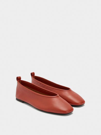 Leather Ballerinas With Strap And Buckle