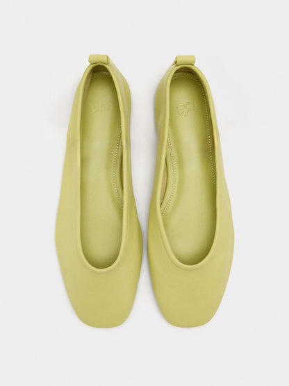 Leather Ballerinas With Strap And Buckle