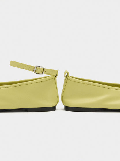 Leather Ballerinas With Strap And Buckle