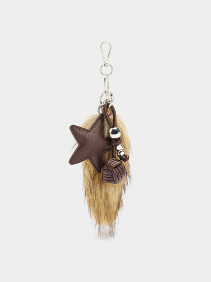 Keychain Charm Fur Effect With Star
