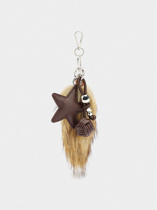 Keychain Charm Fur Effect With Star