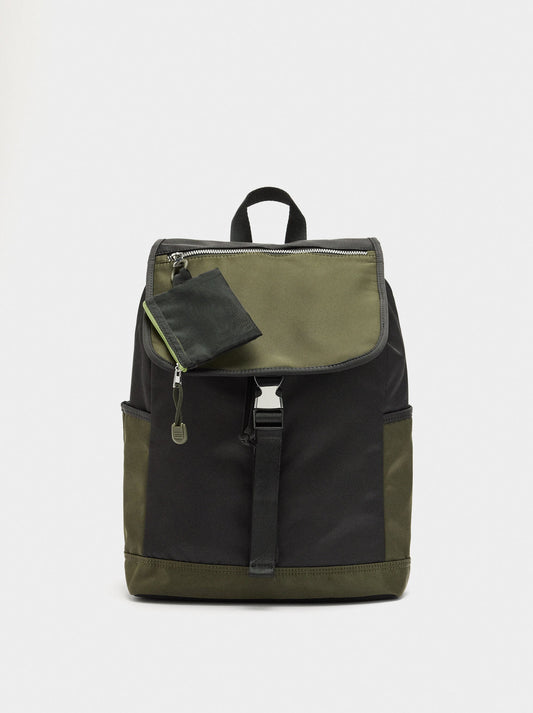 Colour Block Nylon Backpack For 15" Laptop