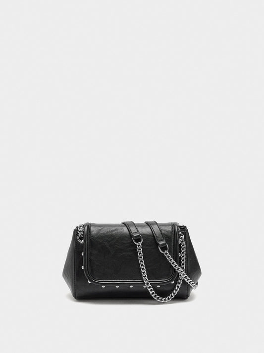 Shoulder Bag With Flap And Studs