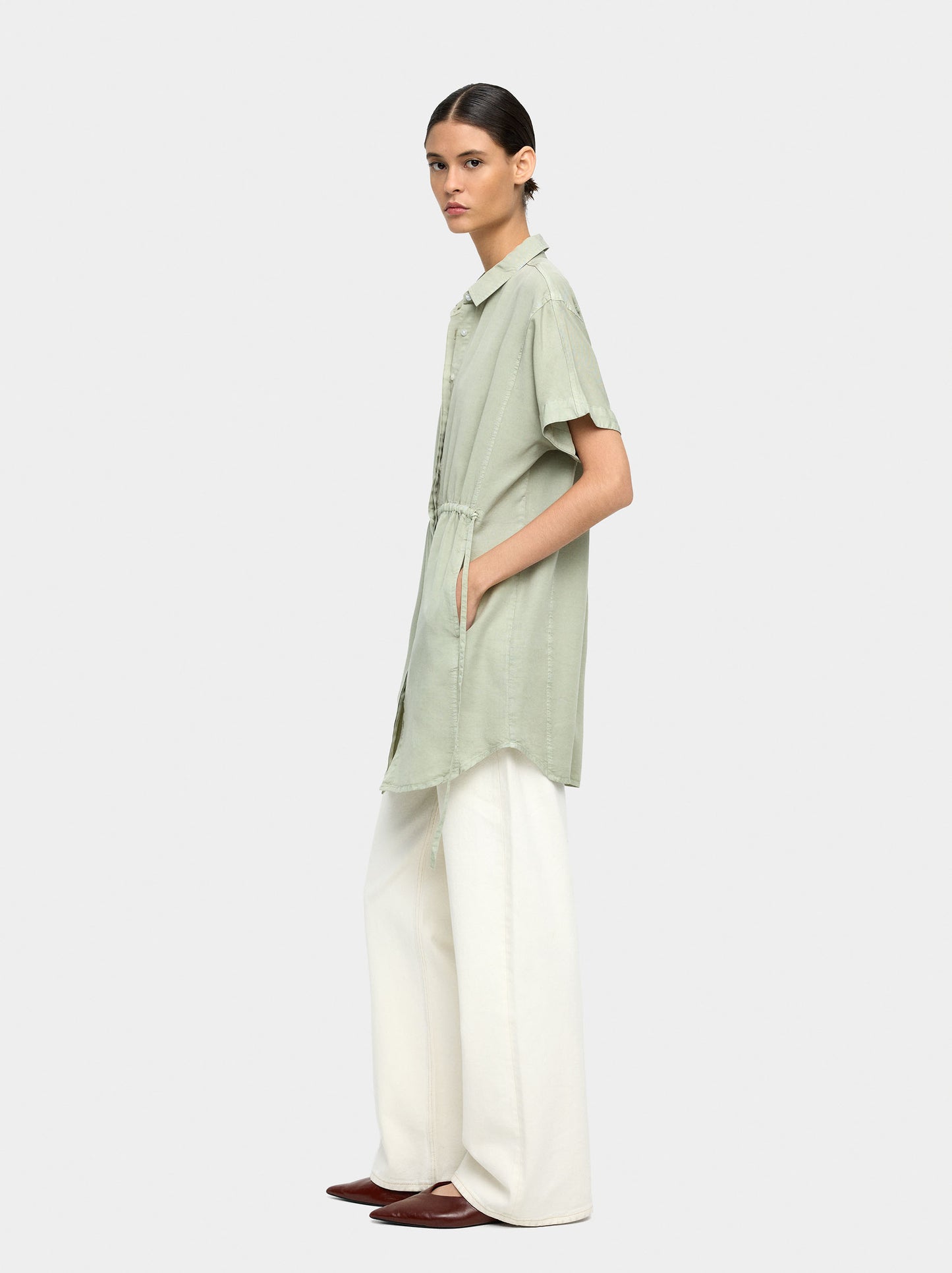 Shirt Dress With 100% Lyocell