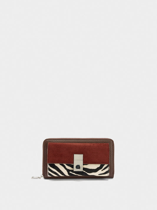 Wallet With Leather Details With Flap