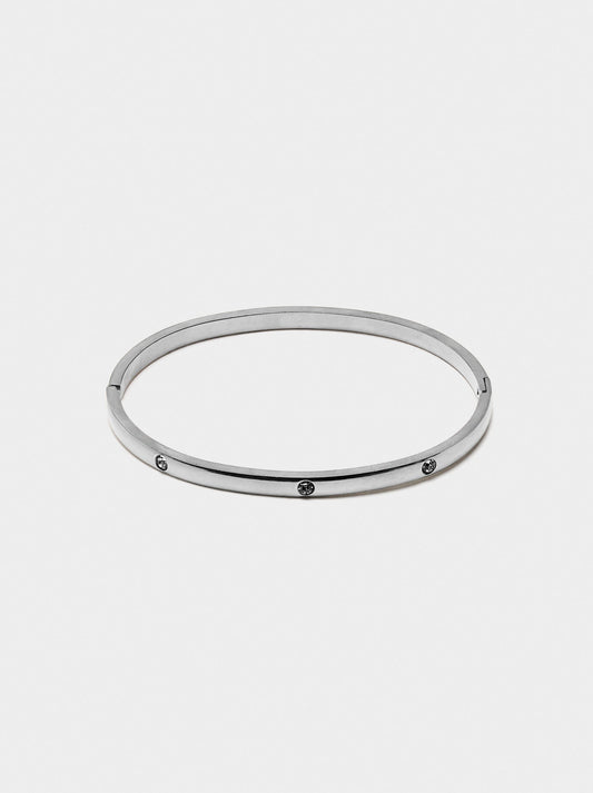 Rigid Bracelet With Crystals - Stainless Steel