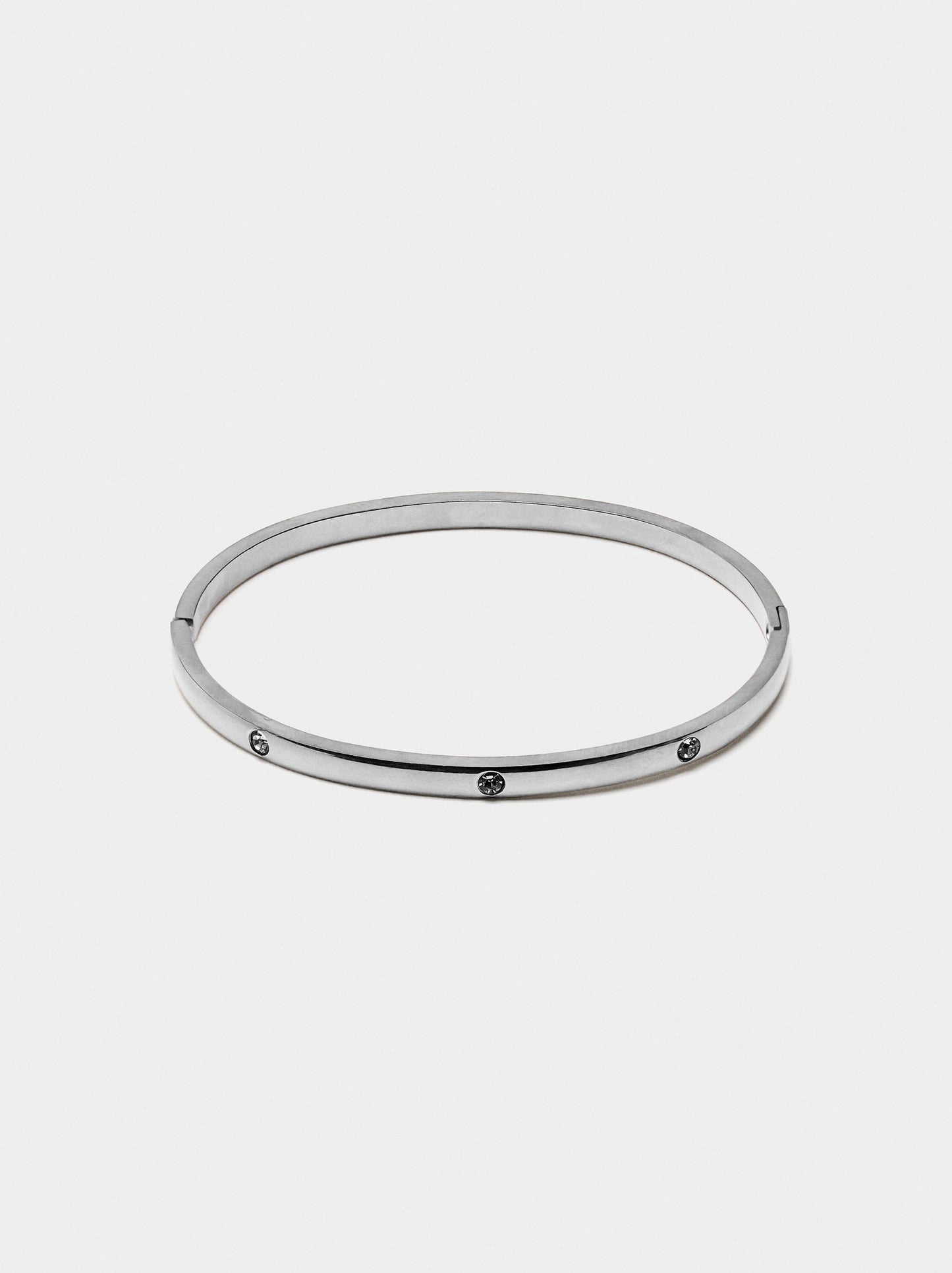 Rigid Bracelet With Crystals - Stainless Steel