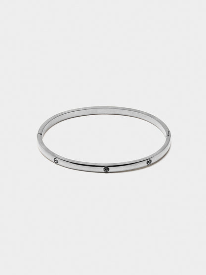 Rigid Bracelet With Crystals - Stainless Steel