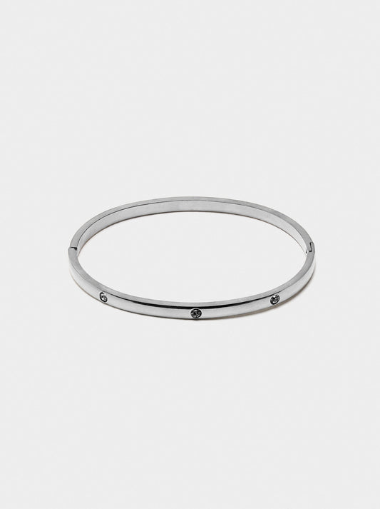 Rigid Bracelet With Crystals - Stainless Steel