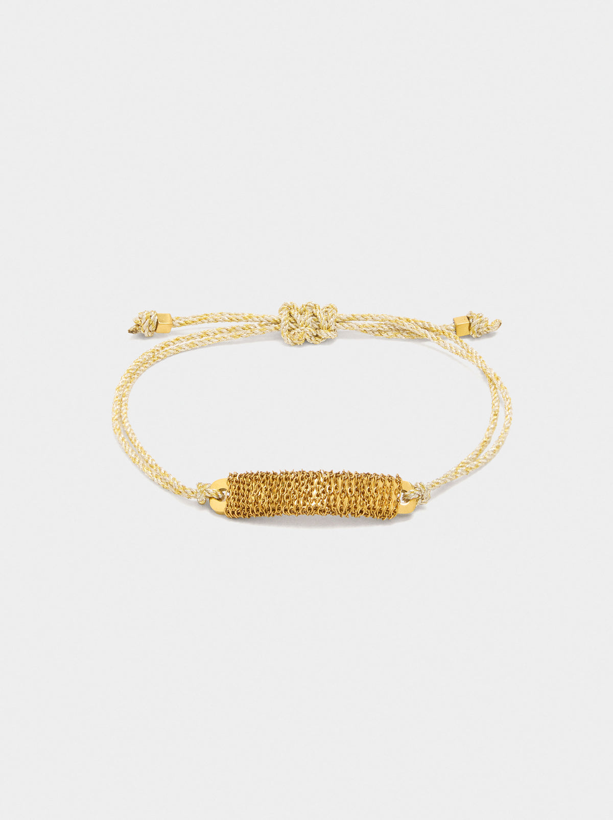 Adjustable Bracelet With Plate And Chains