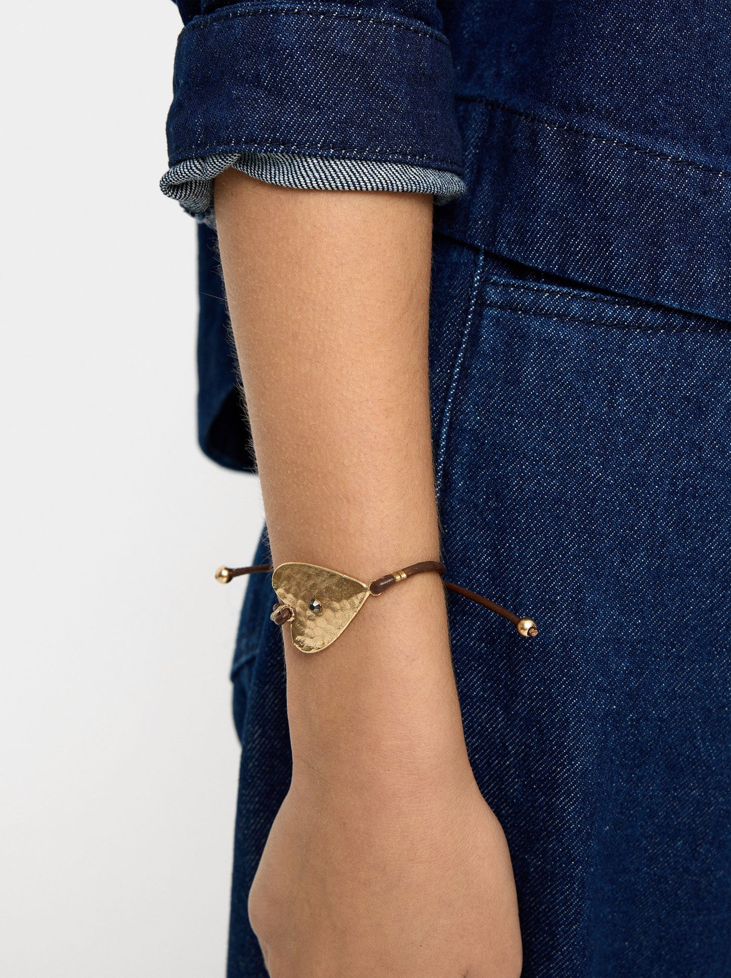 Leather Cord Bracelet With Heart