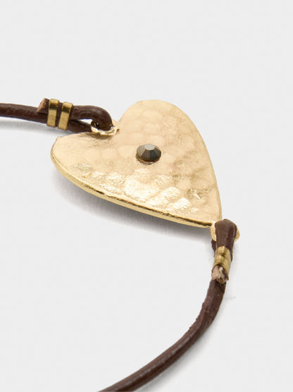 Leather Cord Bracelet With Heart