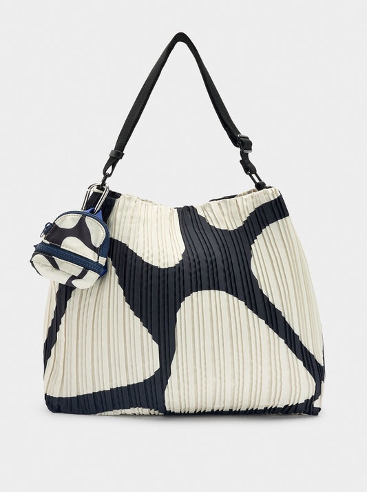 Pleated Printed Nylon Shoulder Bag