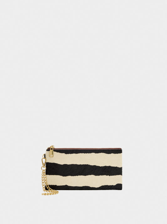 Multi-Purpose Leather Pouch With Contrast