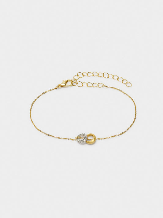 Bracelet With Bicolor Hoops With Zirconia