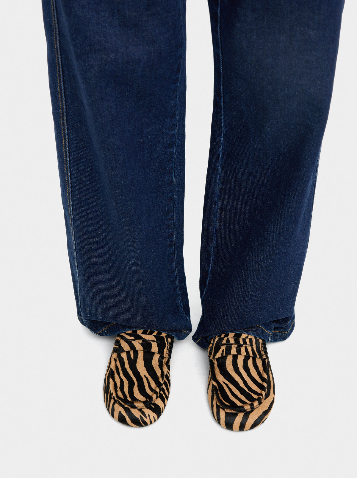 Animal Print Leather Moccasins