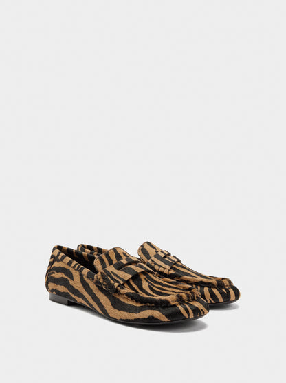 Animal Print Leather Moccasins