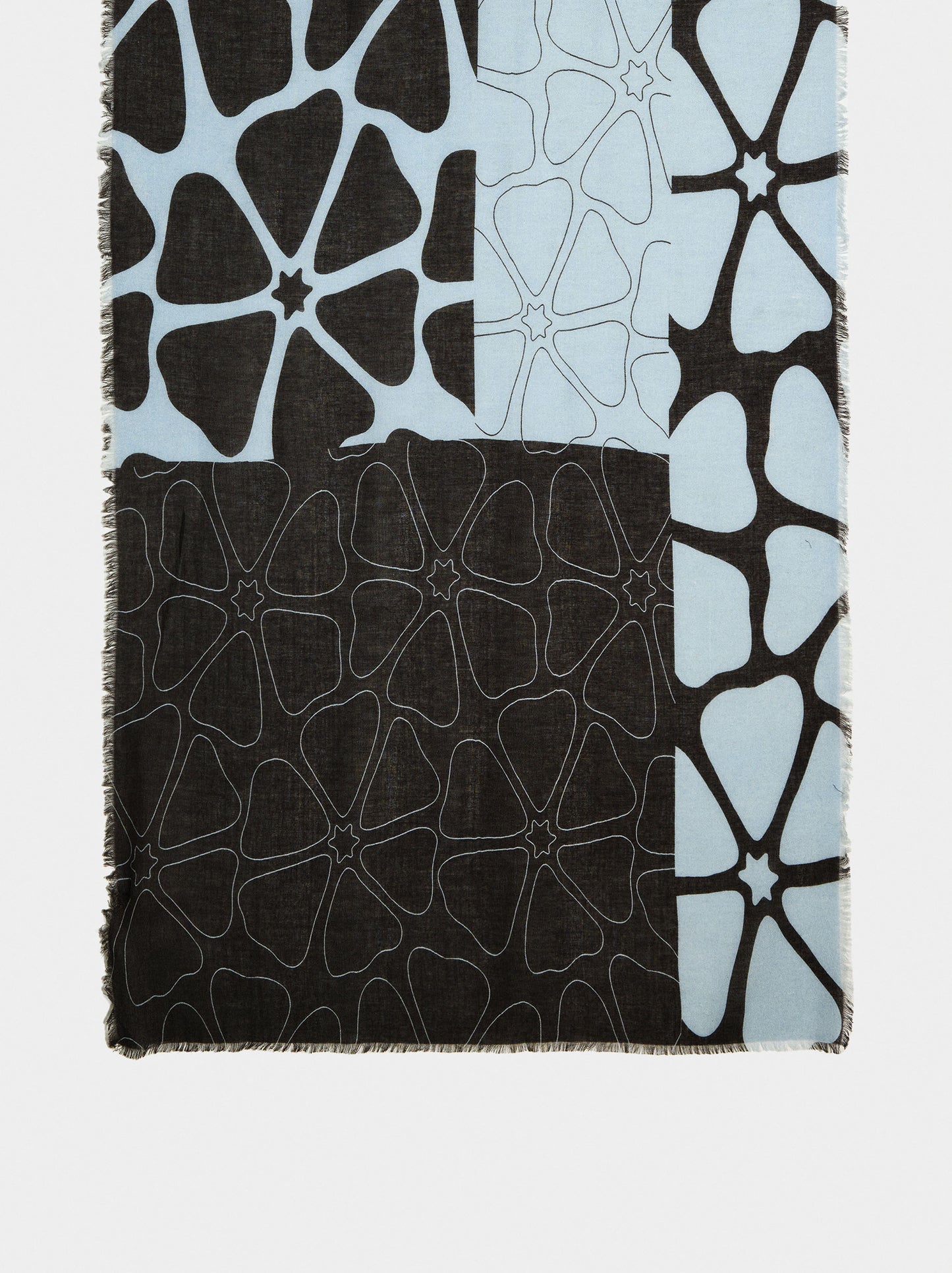 Printed Scarf Made Of Wool And Cotton