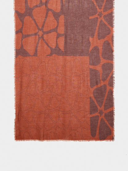 Printed Scarf Made Of Wool And Cotton