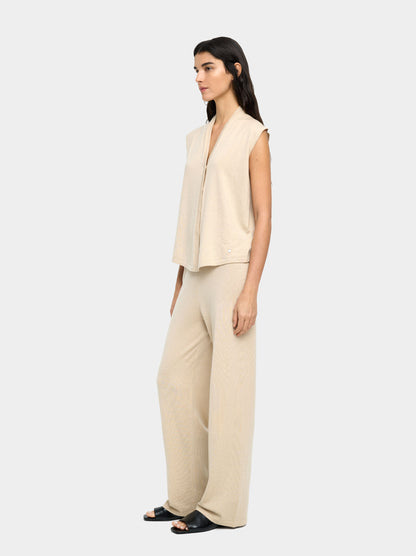 Mesh Knit Trousers With A Wool Blend