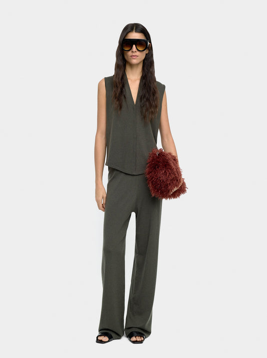 Mesh Knit Trousers With A Wool Blend