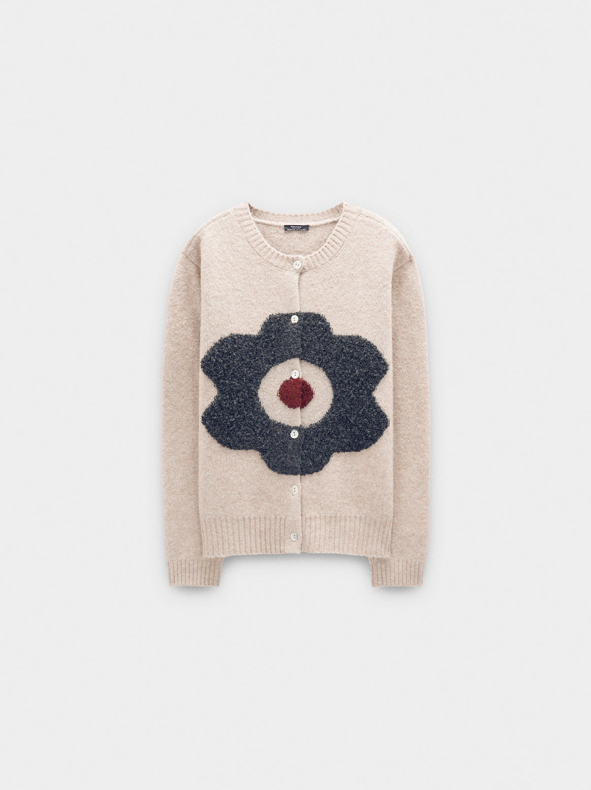 Jacquard Knit Floral Cardigan