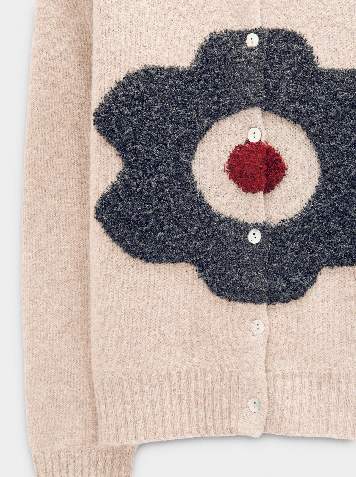 Jacquard Knit Floral Cardigan
