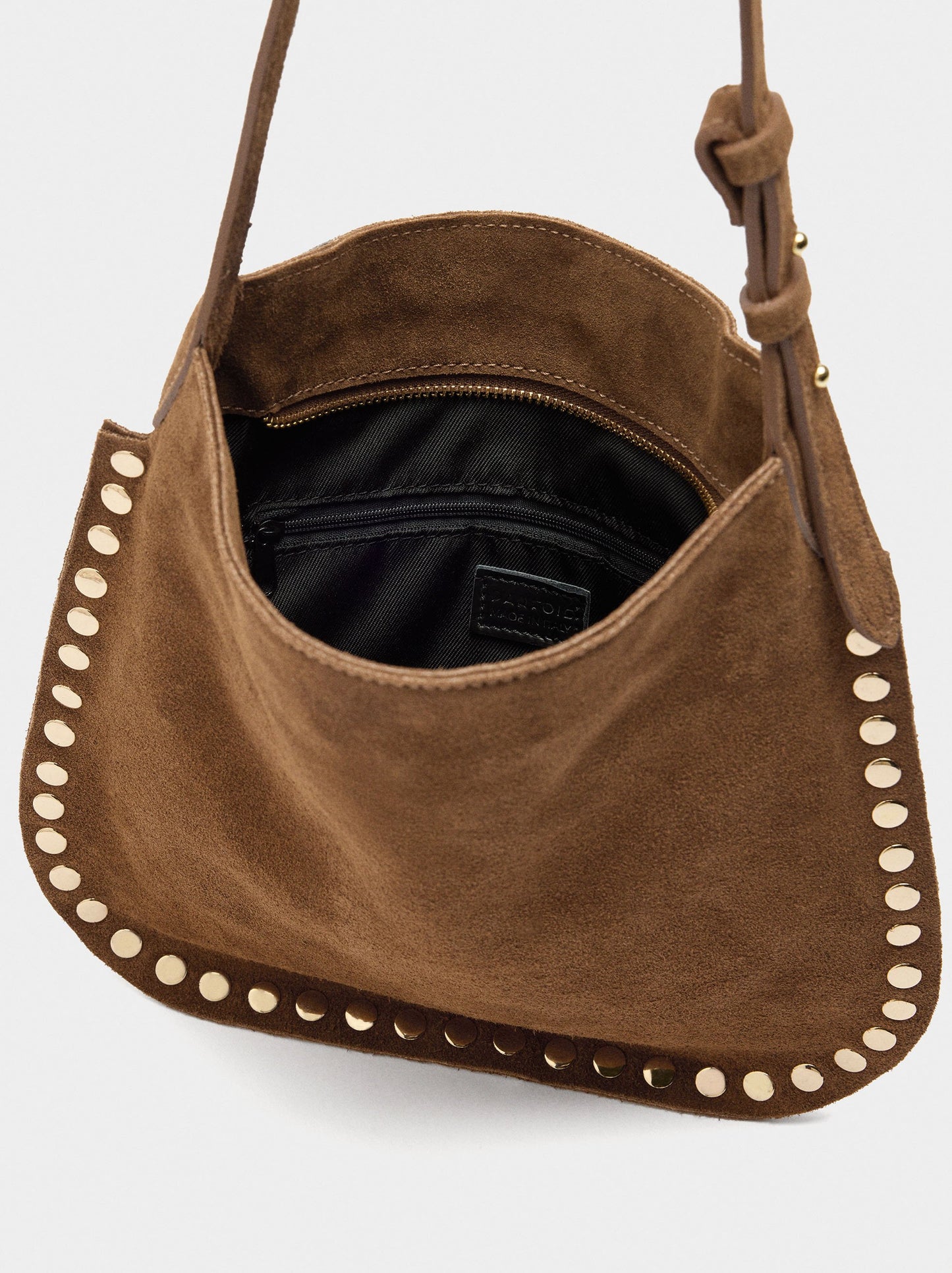 Leather Crossbody Bag With Studs