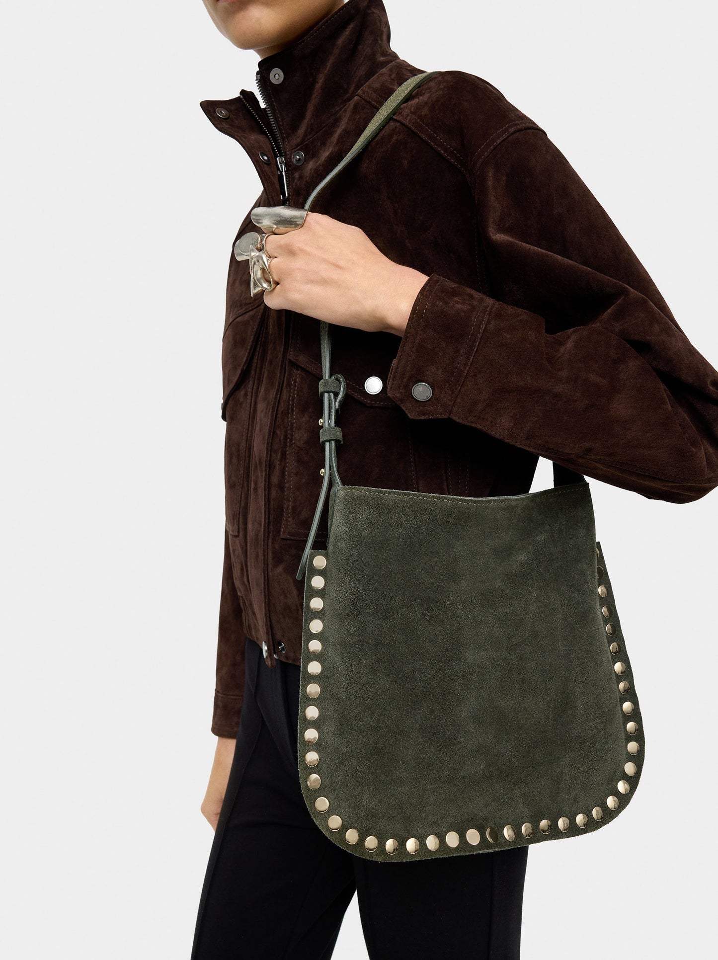 Leather Crossbody Bag With Studs