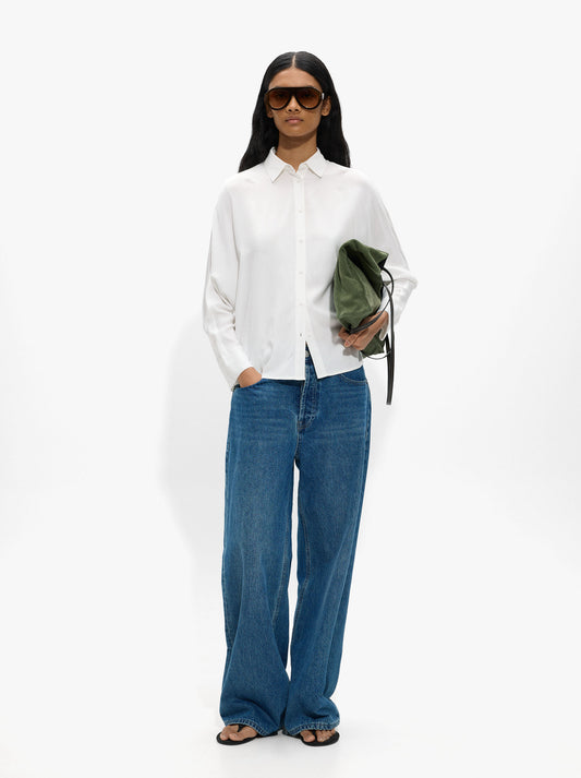 Shirt With Long Sleeves In A Fluid Fabric