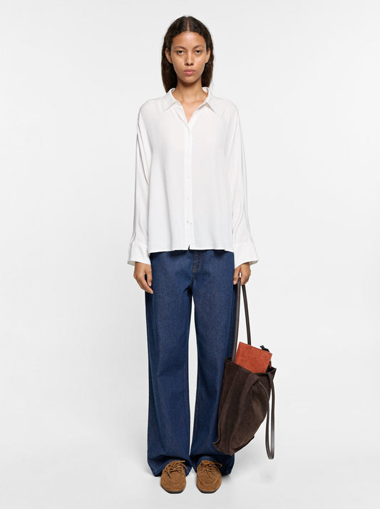 Shirt With Long Sleeves In A Fluid Fabric