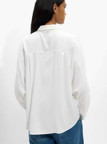 Shirt With Long Sleeves In A Fluid Fabric
