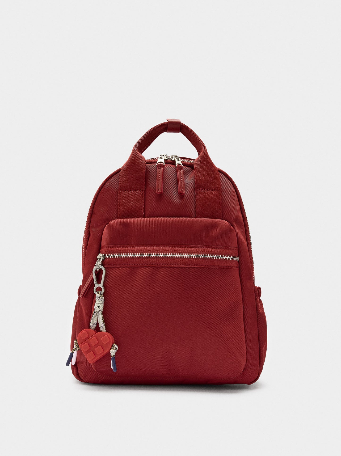 Nylon Backpack With Heart Charm