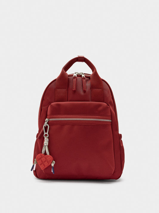 Nylon Backpack With Heart Charm