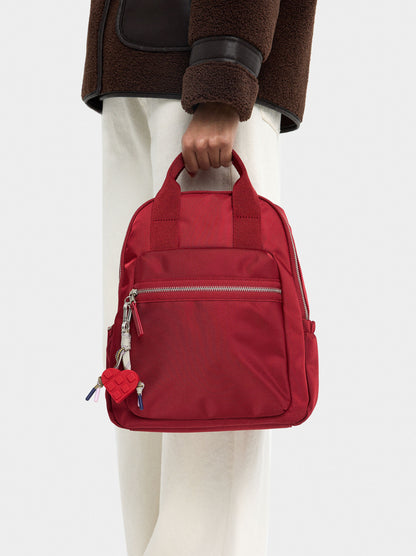 Nylon Backpack With Heart Charm