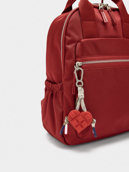 Nylon Backpack With Heart Charm