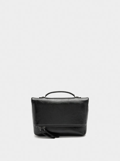 Party Bag With Flap In Cracked Effect