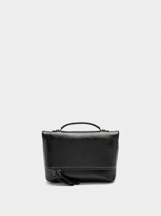 Party Bag With Flap In Cracked Effect