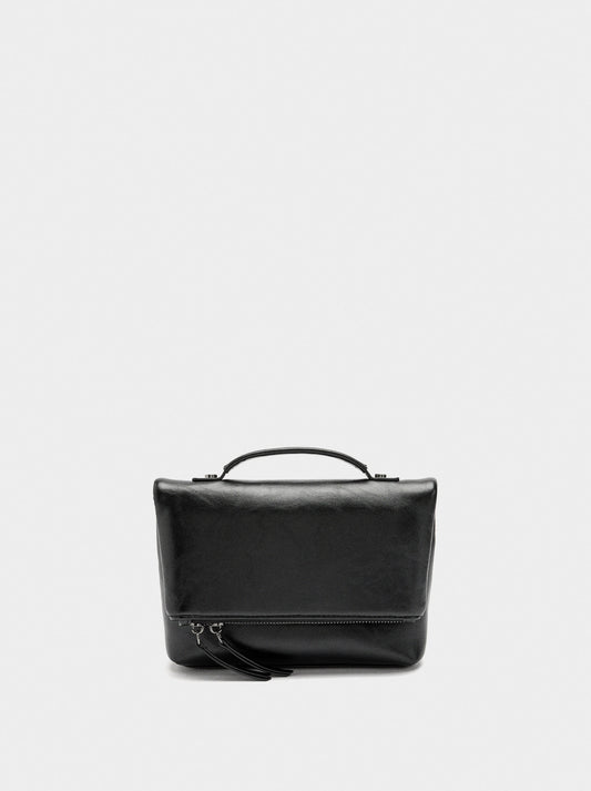 Party Bag With Flap In Cracked Effect
