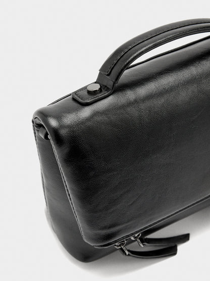 Party Bag With Flap In Cracked Effect