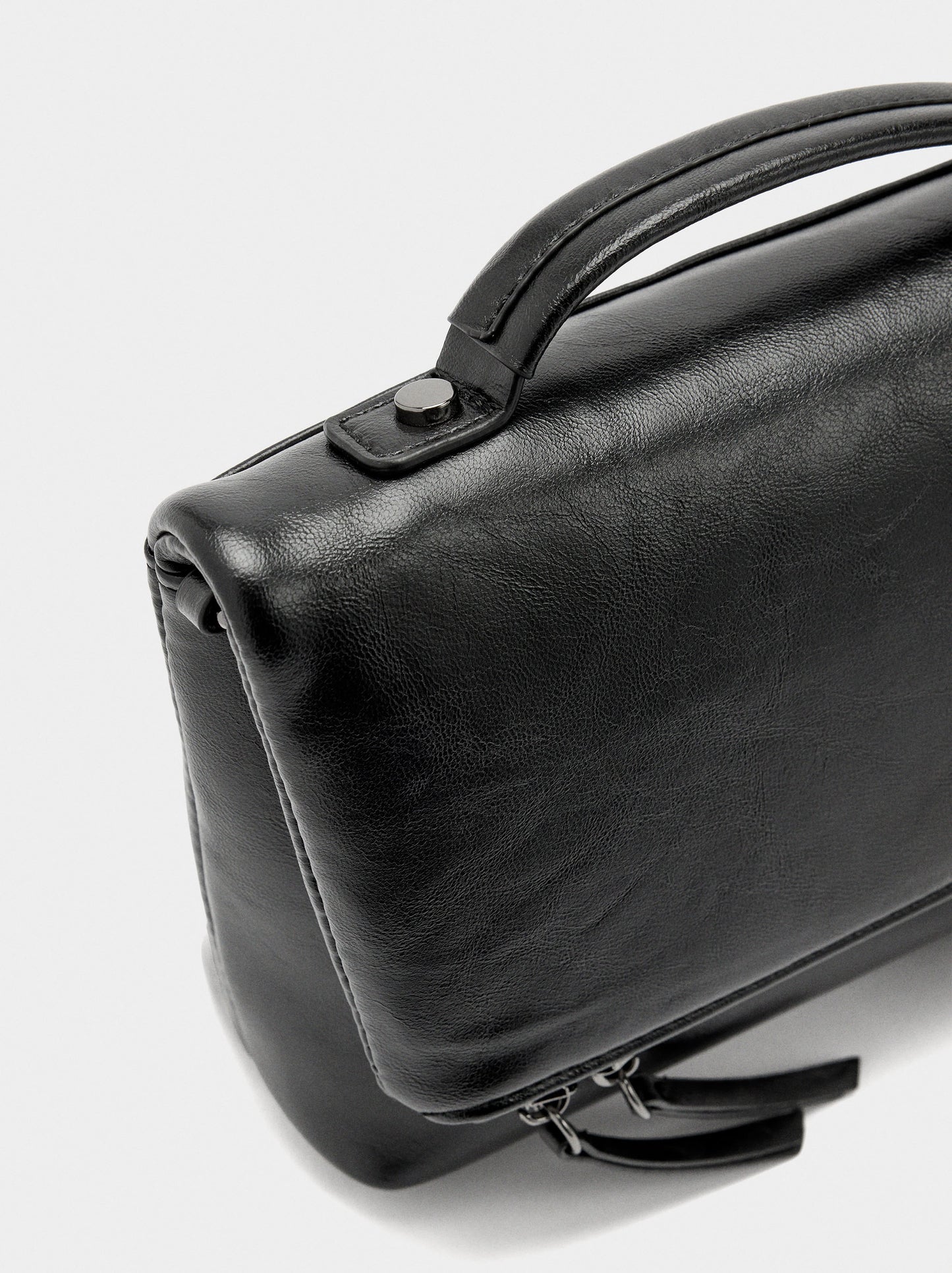 Party Bag With Flap In Cracked Effect